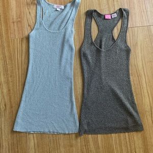 Glitter shimmer metallic tank tops